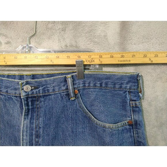 Levis 550 Jeans Mens 44x29 Blue Denim Relaxed Fit Tapered Leg Casual Dark Wash - Picture 3 of 10